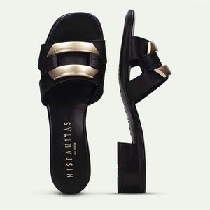 Hispanitas black sandal leather size 38